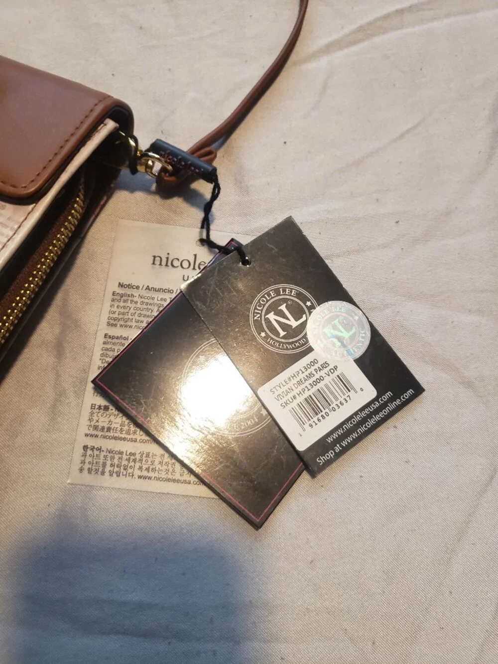 NWT Nicole Lee Vivian Dreams Paris Mini Crossbody Phone Bag